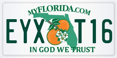 FL license plate EYXT16