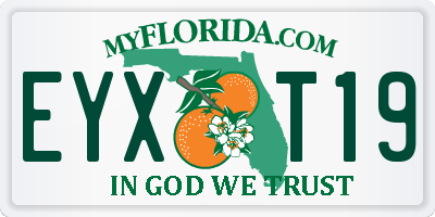 FL license plate EYXT19