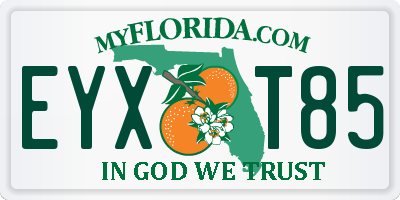 FL license plate EYXT85
