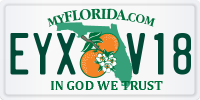 FL license plate EYXV18