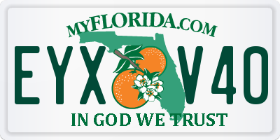 FL license plate EYXV40