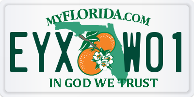 FL license plate EYXW01
