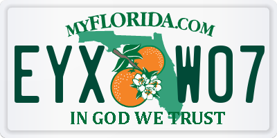 FL license plate EYXW07