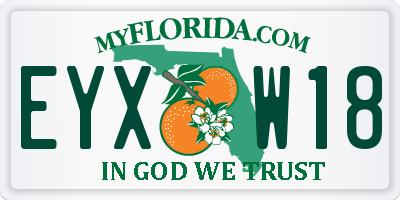 FL license plate EYXW18