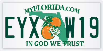 FL license plate EYXW19
