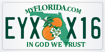 FL license plate EYXX16
