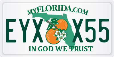 FL license plate EYXX55