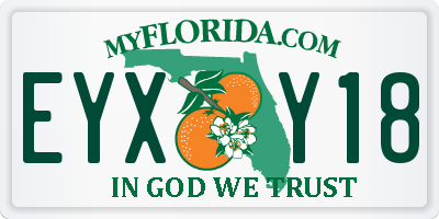 FL license plate EYXY18