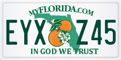 FL license plate EYXZ45