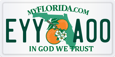 FL license plate EYYA00