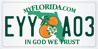 FL license plate EYYA03