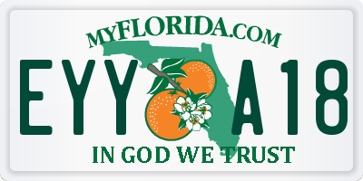 FL license plate EYYA18