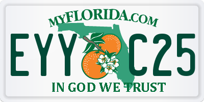 FL license plate EYYC25