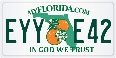 FL license plate EYYE42