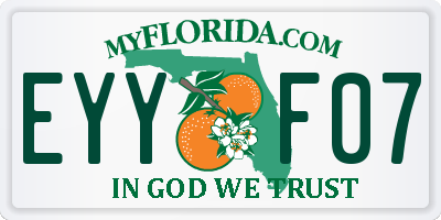 FL license plate EYYF07