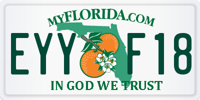 FL license plate EYYF18