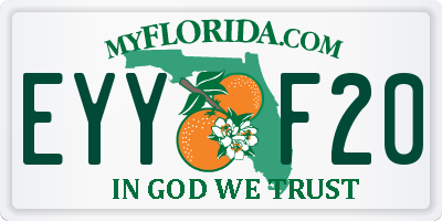 FL license plate EYYF20