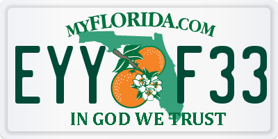FL license plate EYYF33
