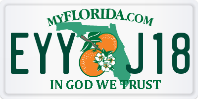 FL license plate EYYJ18