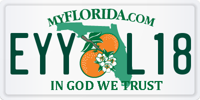 FL license plate EYYL18