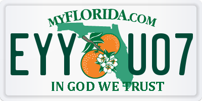 FL license plate EYYU07
