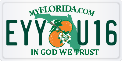 FL license plate EYYU16
