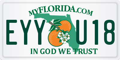 FL license plate EYYU18