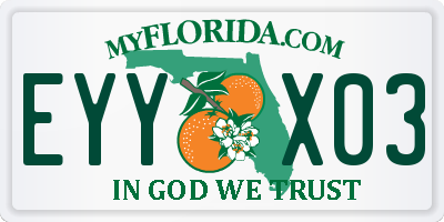 FL license plate EYYX03
