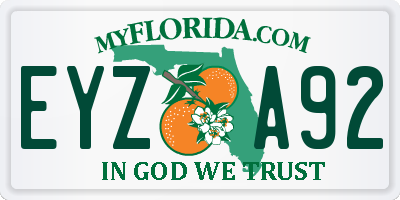 FL license plate EYZA92
