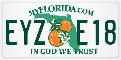 FL license plate EYZE18