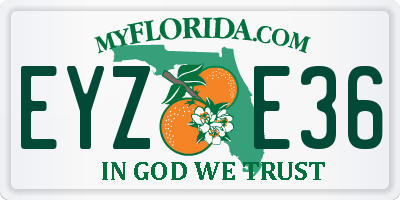 FL license plate EYZE36