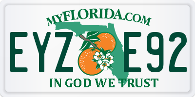 FL license plate EYZE92