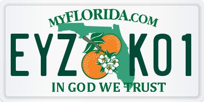 FL license plate EYZK01