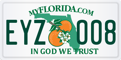 FL license plate EYZO08