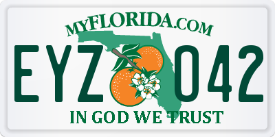 FL license plate EYZO42