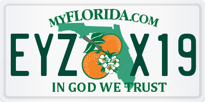 FL license plate EYZX19