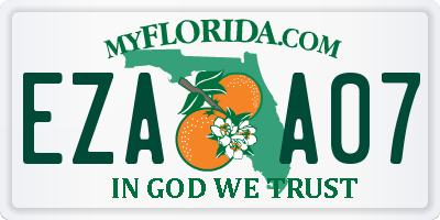 FL license plate EZAA07