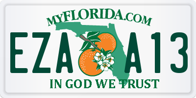FL license plate EZAA13
