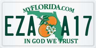 FL license plate EZAA17