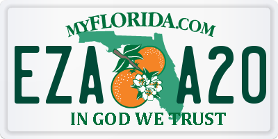 FL license plate EZAA20