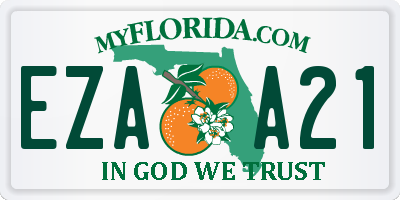 FL license plate EZAA21