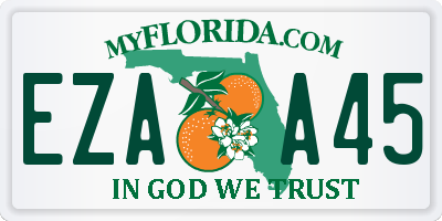 FL license plate EZAA45