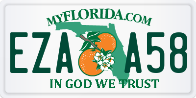 FL license plate EZAA58