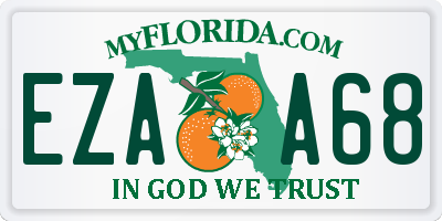 FL license plate EZAA68