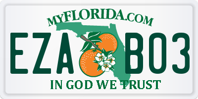FL license plate EZAB03