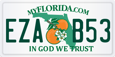 FL license plate EZAB53