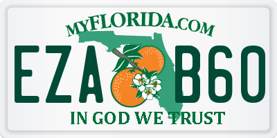 FL license plate EZAB60