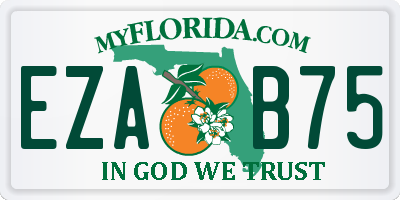 FL license plate EZAB75