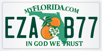 FL license plate EZAB77