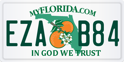 FL license plate EZAB84
